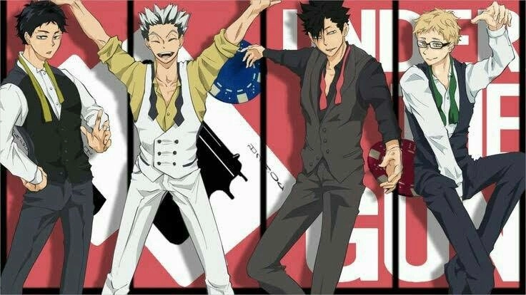 Tsukishima Kuroo Bokuto Akaashi kết hợp bùng nổ visual