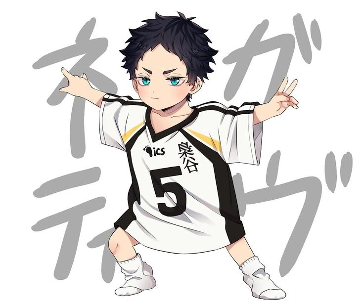 Akaashi chibi nhỏ nhắn nhưng vẫn giữ nét điềm đạm
