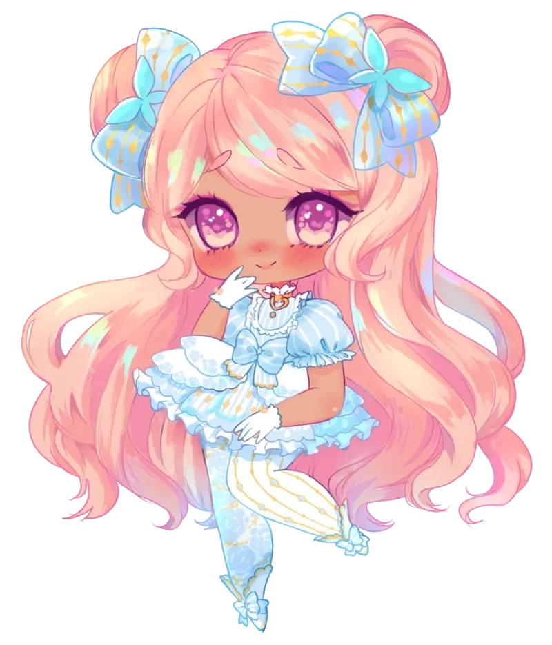Ngọt ngào với ảnh chibi cute màu tím pastel