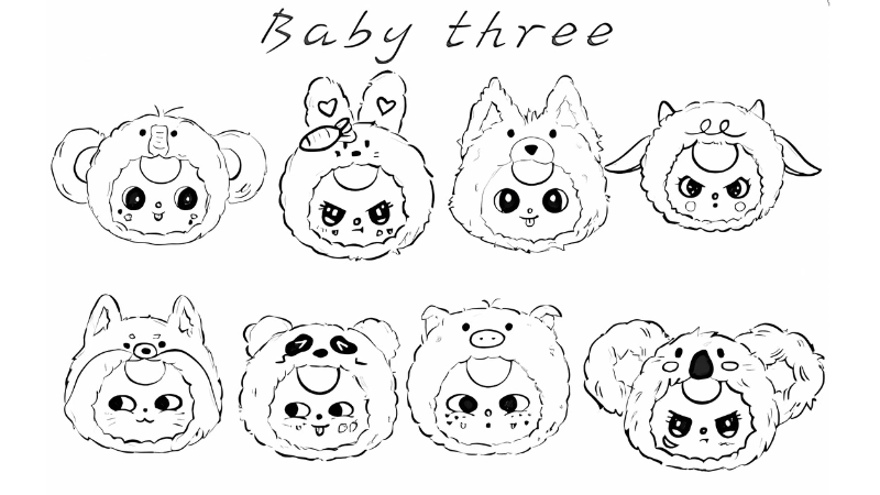 Tranh tô màu baby three là như thế nào