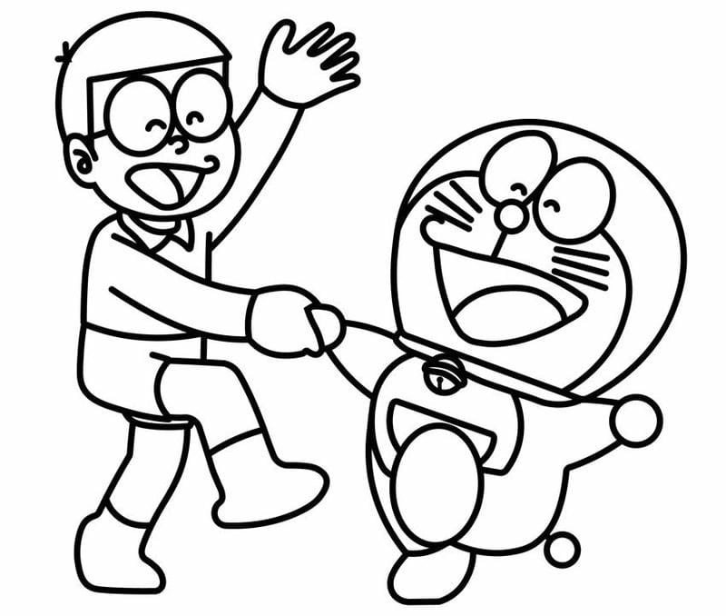 Bé sáng tạo cùng doraemon nobita xuka tranh tô màu doremon và các bạn