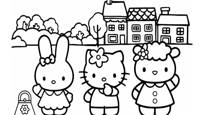 Tranh tô màu hello kitty là như thế nào