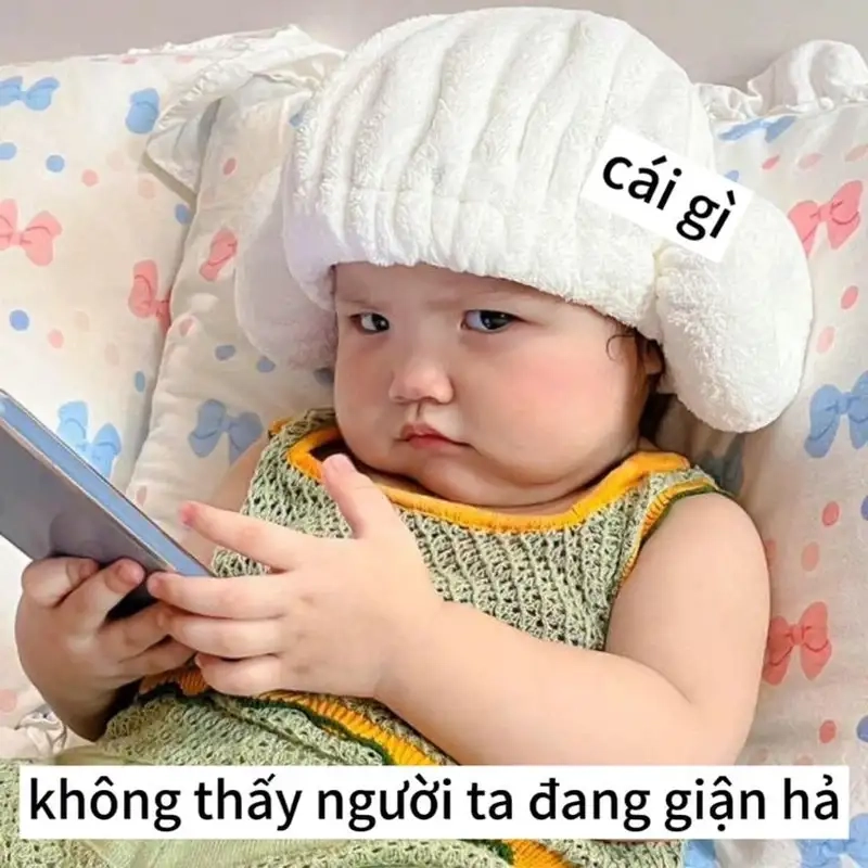 Thả tim với những câu nói hài hước trong meme em bé có chữ