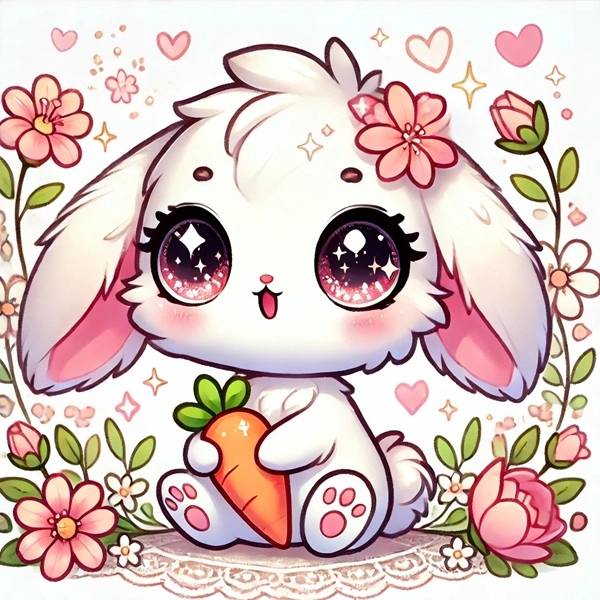 Cùng xem hình con thỏ cute chibi ngập tràn dễ thương chất lừ