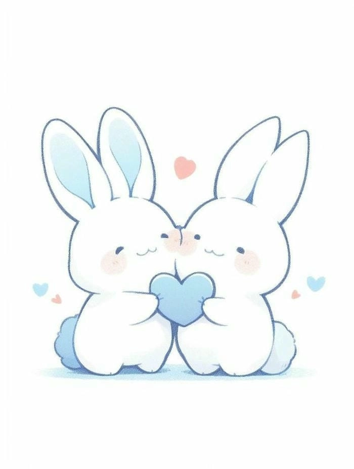 Xem bộ sưu tập chibi con thỏ xinh lung linh làm ảnh nền cực yêu