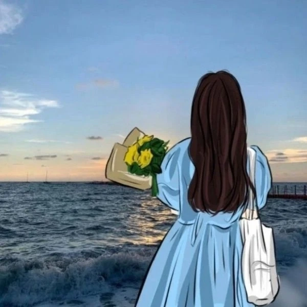 Chiêm ngưỡng ảnh vẽ cô gái quay lưng độc đáo