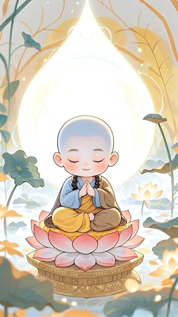 Tải hình chú tiểu chấp tay dễ thương