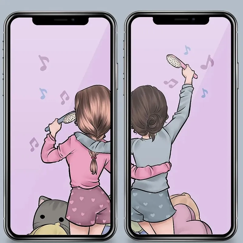 Cùng chọn avatar đôi bạn thân nữ cute chibi cực xinh