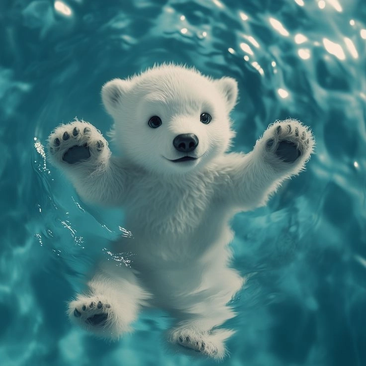 Ngắm hình ảnh cute của gấu trắng dễ thương