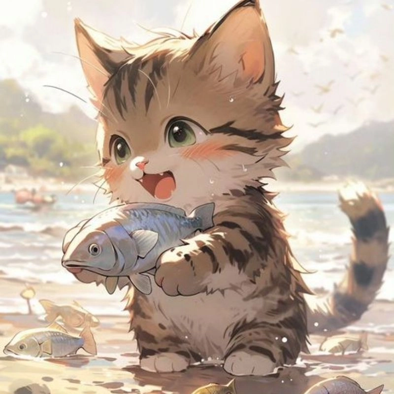 Ý tưởng chibi avatar đôi bff cute mèo siêu đáng yêu