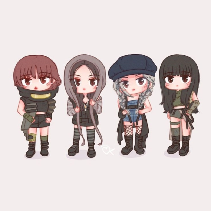 Bộ ảnh blackpink chibi cute jisoo dễ thương hết nấc