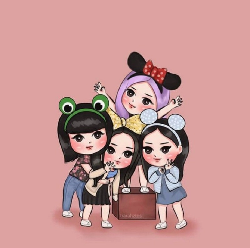 Ngắm nhóm black pink chibi phiên bản siêu cute