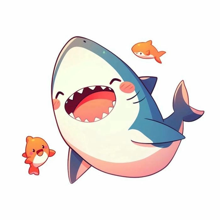 Ngắm nhìn cute hình cá mập chibi siêu dễ thương