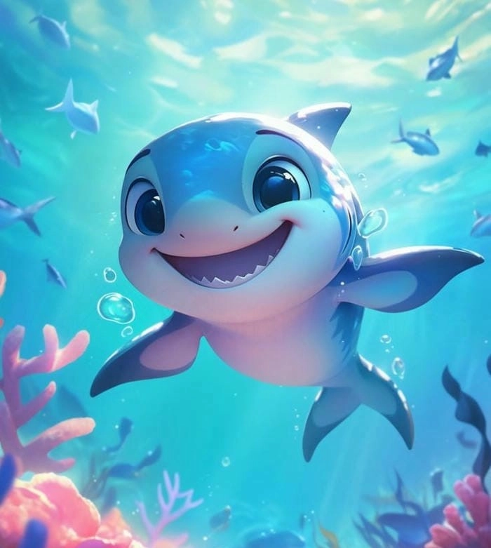 Chiêm ngưỡng cá mập anime cute ngộ nghĩnh