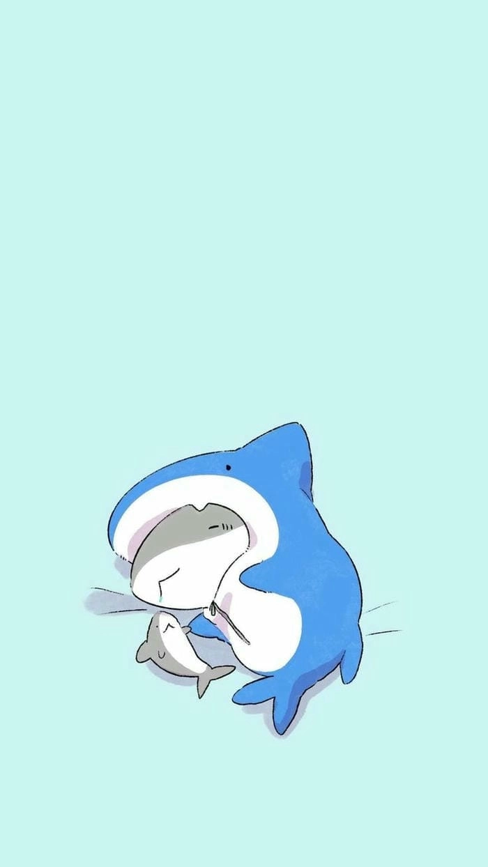 Tải về hình nền cá mập chibi siêu cute