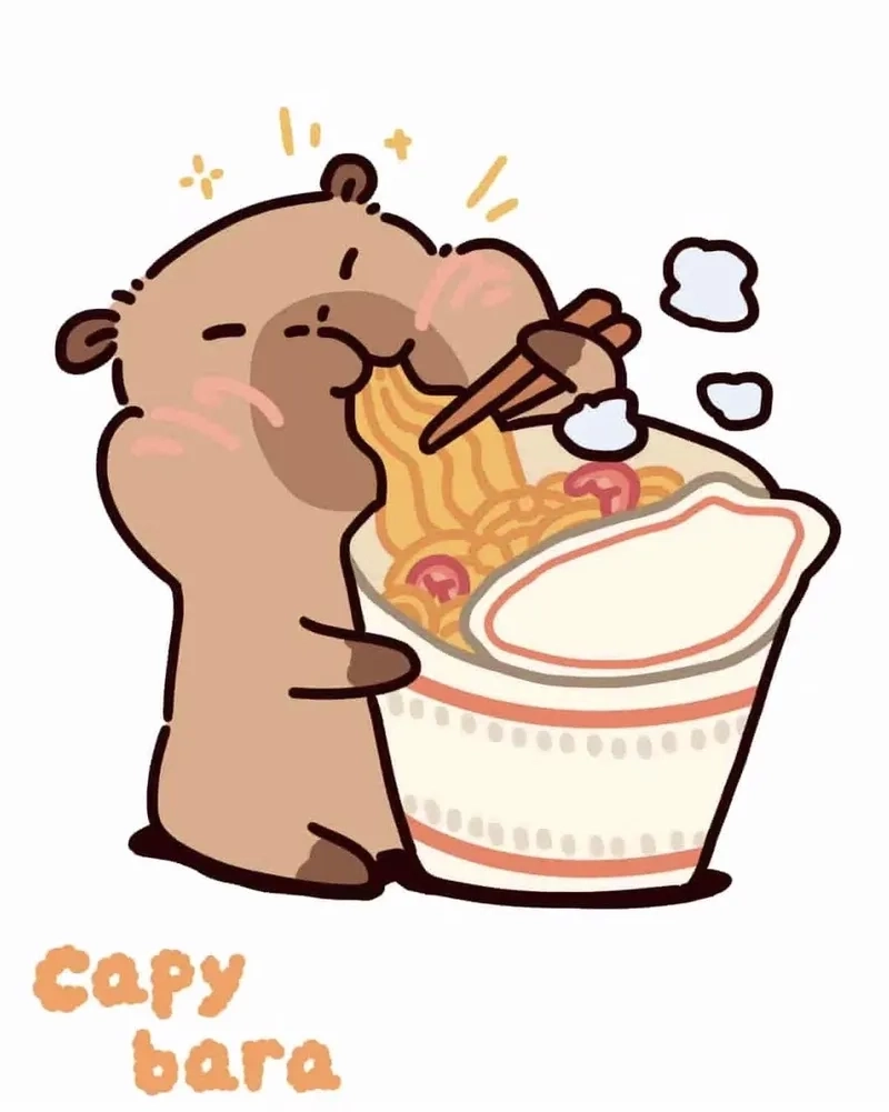 Chibi kết hợp capybara tạo nên capybara meme hoạt hình cực hot