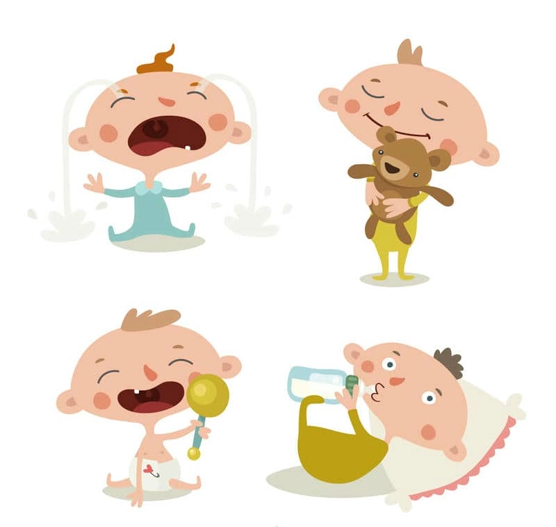 Thiết kế tiệc với chibi bé trai thôi nôi nổi bật