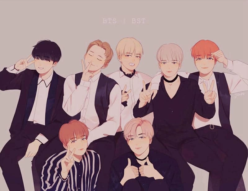 Tải ngay hình nền bts chibi siêu xinh