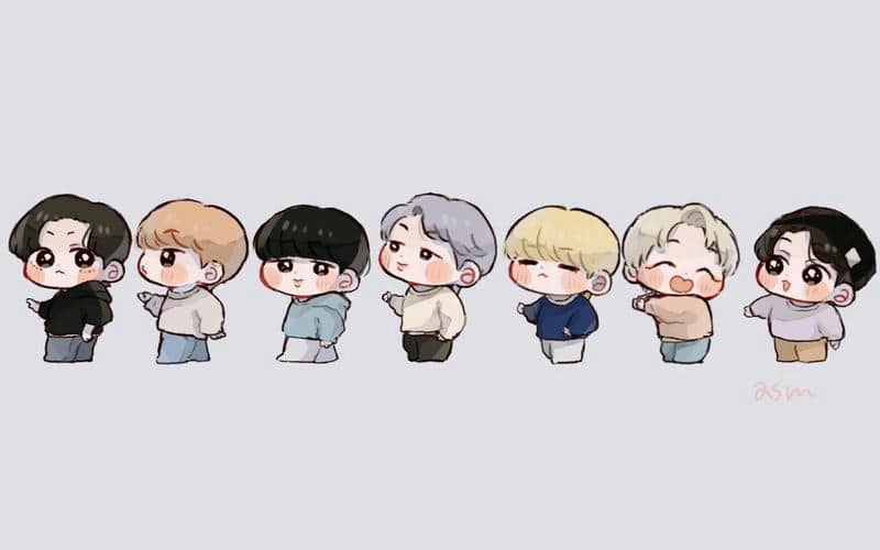 Ngắm trọn bộ anime chibi bts độc lạ
