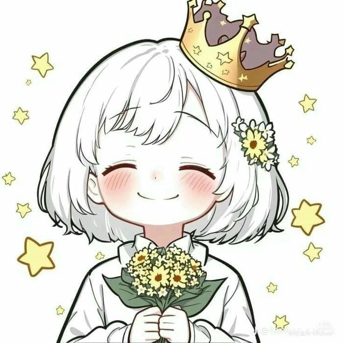 Tải ngay chibi cartoon girl cute avatar che mặt anime xinh xắn