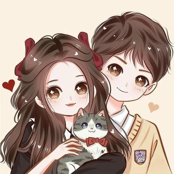 Tình cảm trong hình ảnh cặp đôi yêu nhau chibi