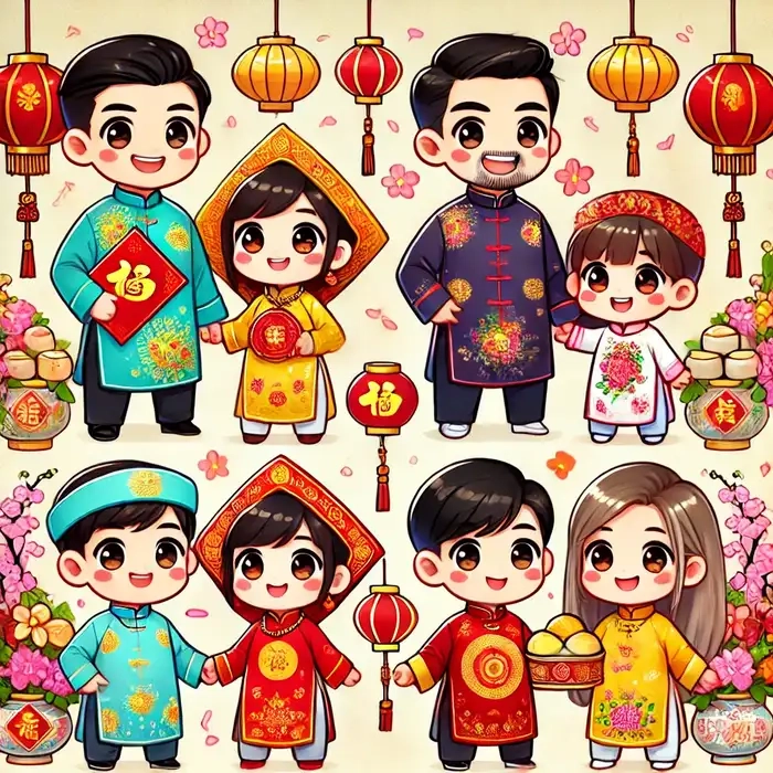 Tải miễn phí hình nền tết chibi cực chất