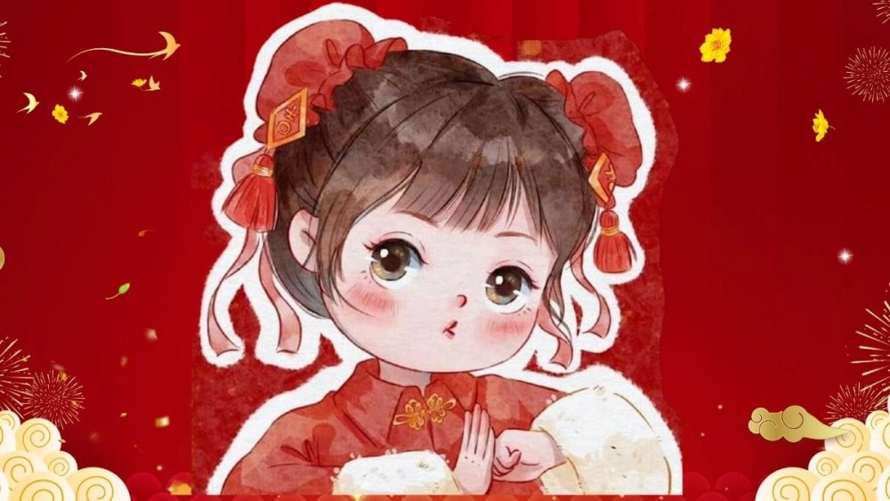 Tổng hợp ảnh tết chibi gia đình hạnh phúc