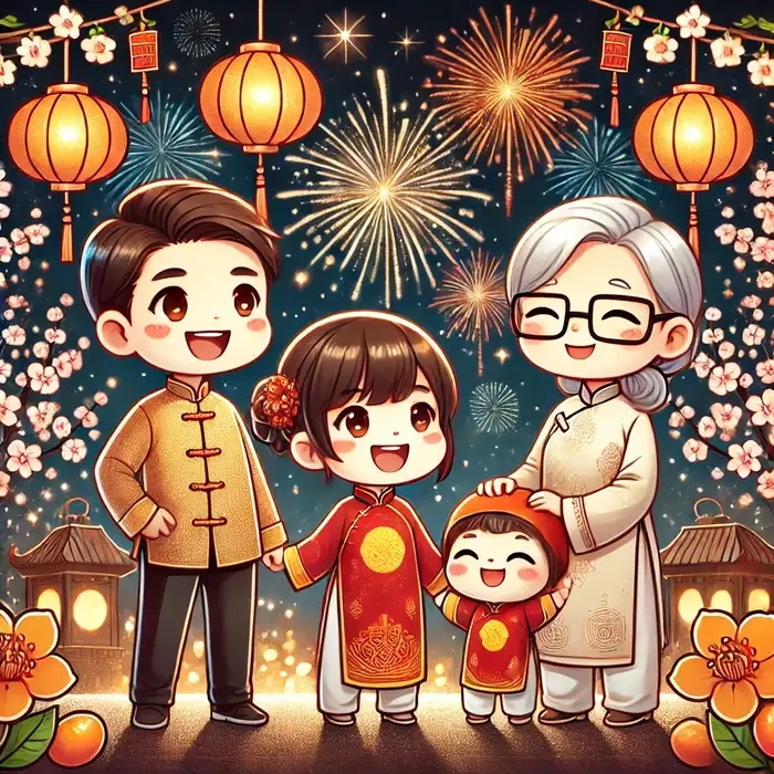 Khám phá ảnh chibi tết ghép mặt đẹp nhất
