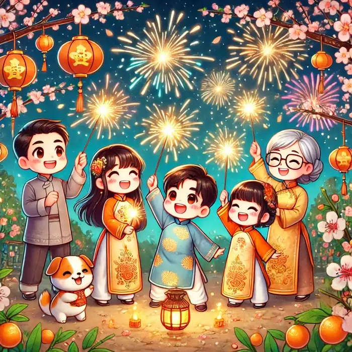 Gợi ý ảnh tết cute chibi dễ thương cho bé