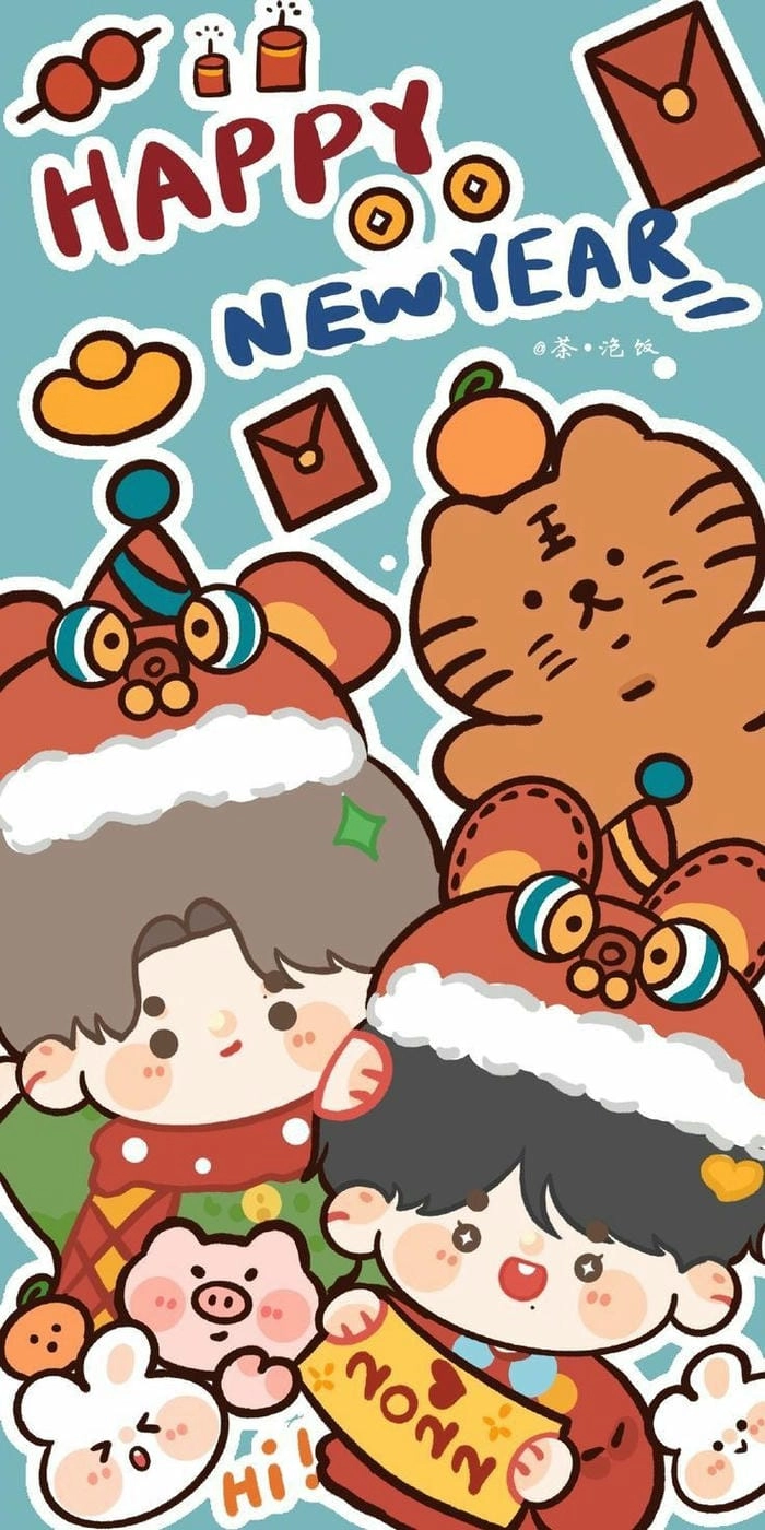 Bộ sưu tập hình chibi ngày tết cực yêu