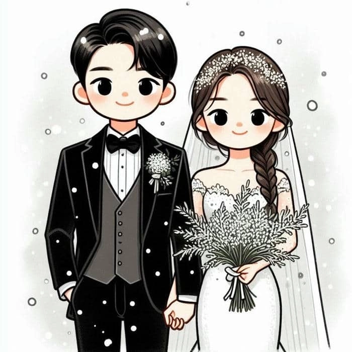 Tổng hợp chibi cô dâu chú rể cực đáng yêu cho bạn