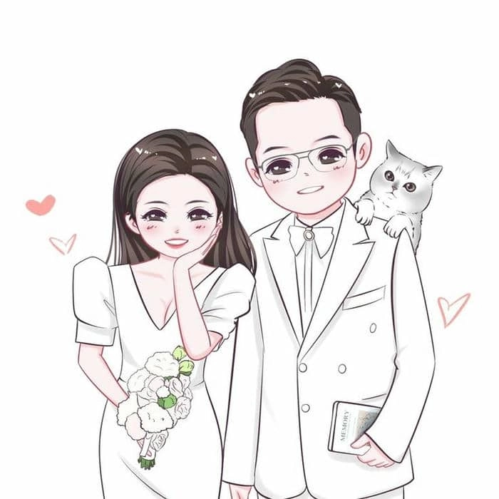Tải về ảnh cô dâu chú rể chibi siêu cute siêu chất lượng