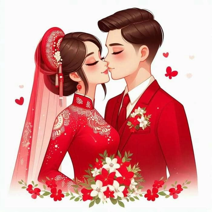 Chiêm ngưỡng hình cô dâu chú rể hoạt hình phong cách Nhật