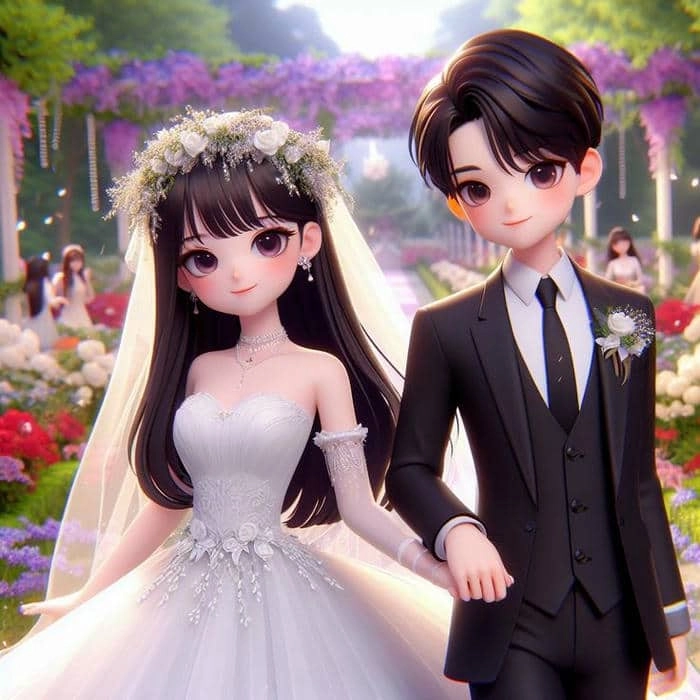 Gợi ý cách vẽ cô dâu chú rể chibi dễ thương đơn giản
