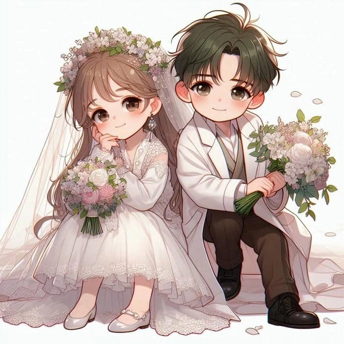 Chọn ngay ảnh chibi cô dâu chú rể để ghép avatar đôi