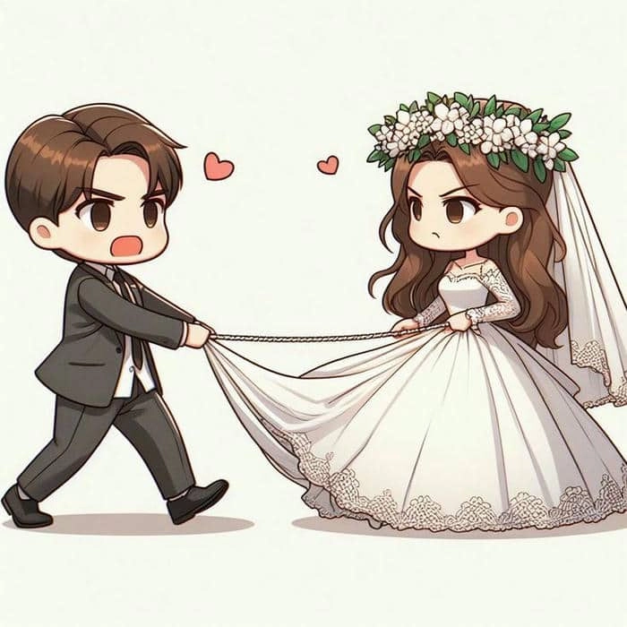 Tải miễn phí chibi cô dâu chú rể png nền trong suốt