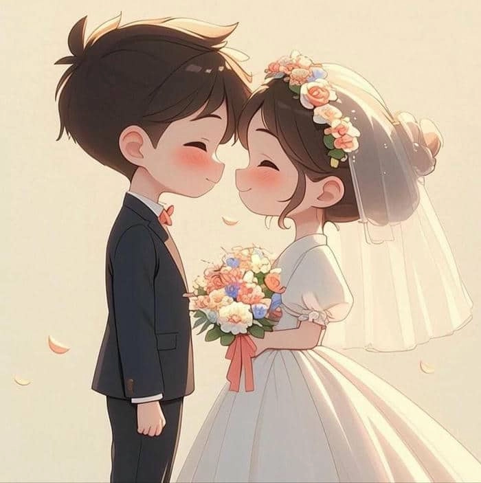 Khám phá hình cô dâu chú rể anime lãng mạn ngọt ngào