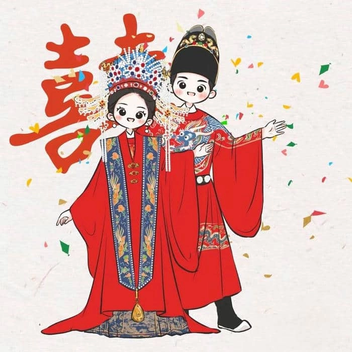 Tạo ảnh chibi ghép mặt cô dâu chú rể vui nhộn dễ thương
