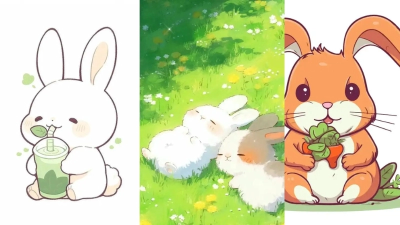 Ảnh con thỏ chibi là như thế nào