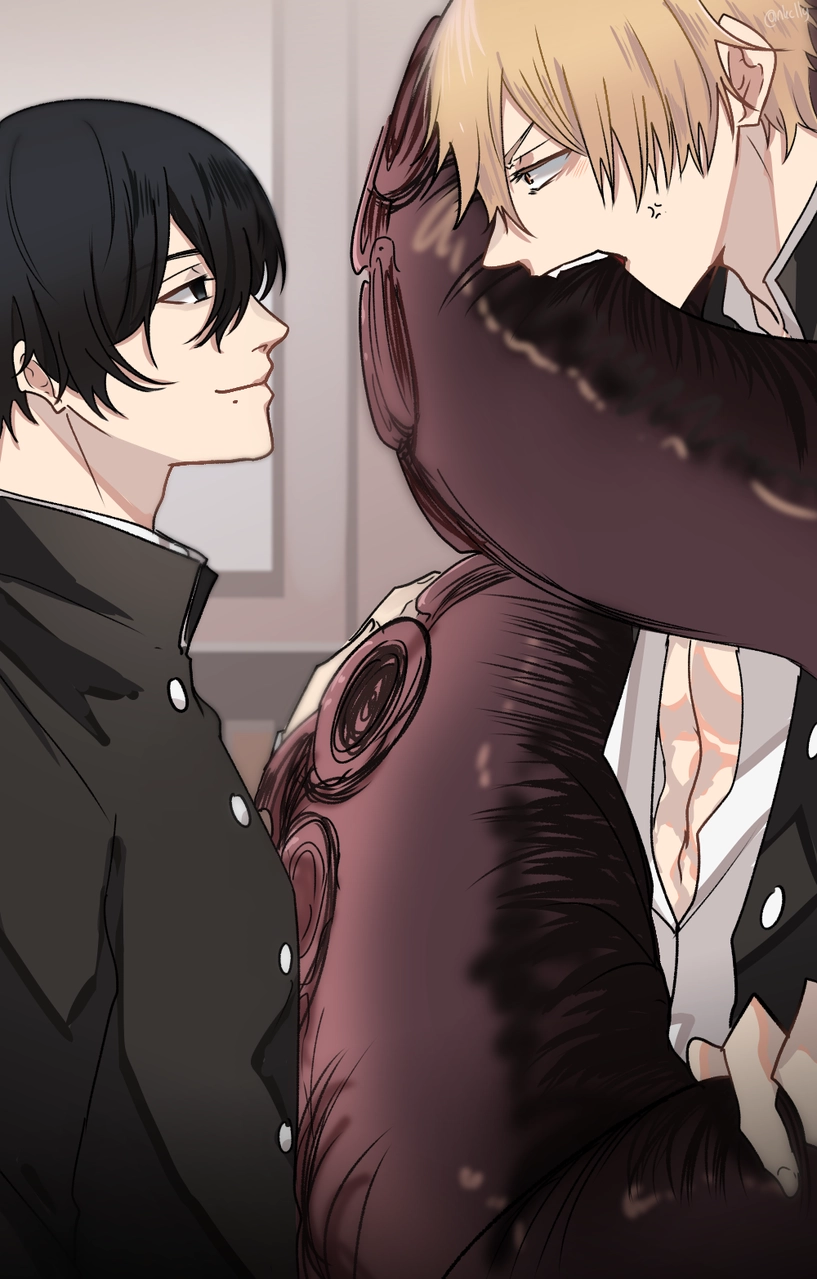Chainsaw Man Denji x Yoshida fanart cuốn hút độc đáo
