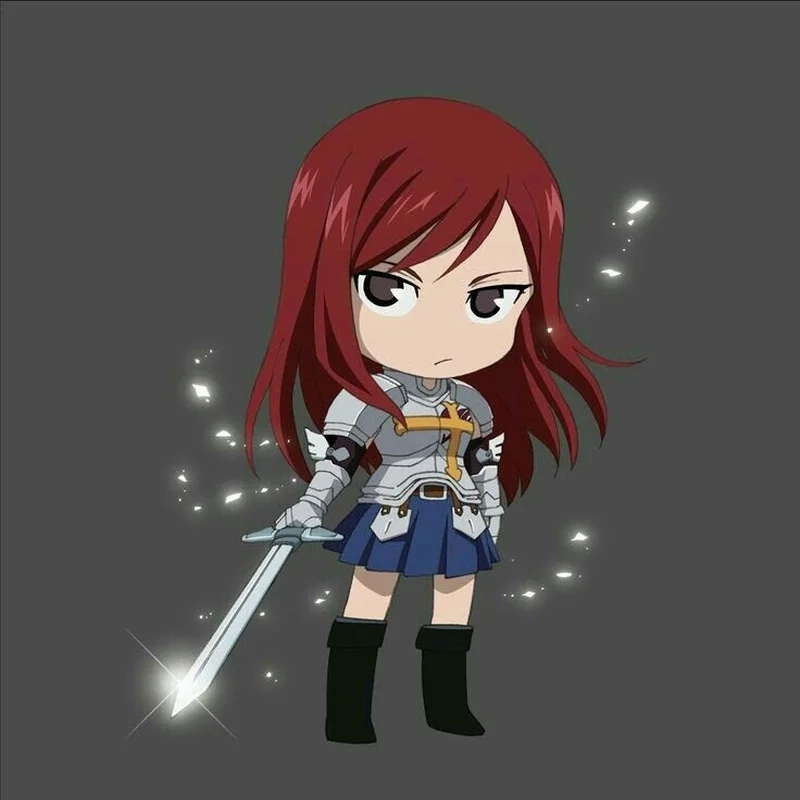 Erza chibi cute làm mềm lòng fan bởi vẻ tinh nghịch dễ thương