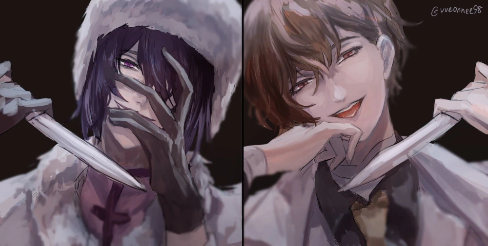 Dazai x Fyodor fanart với thần thái đỉnh cao