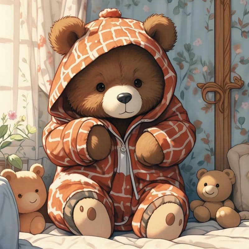 Lưu liền tay gấu cute chibi làm hình nền đáng yêu