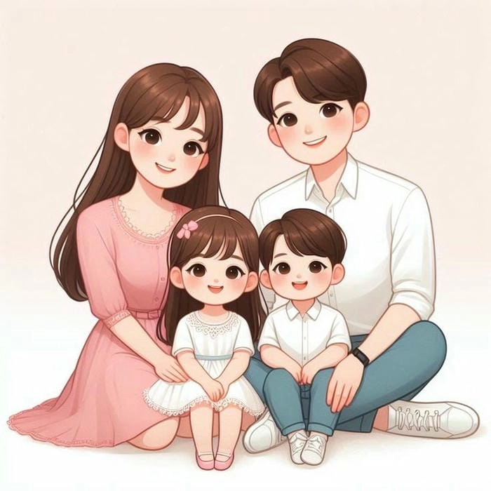 Tham khảo ngay bộ chibi gia đình chibi
