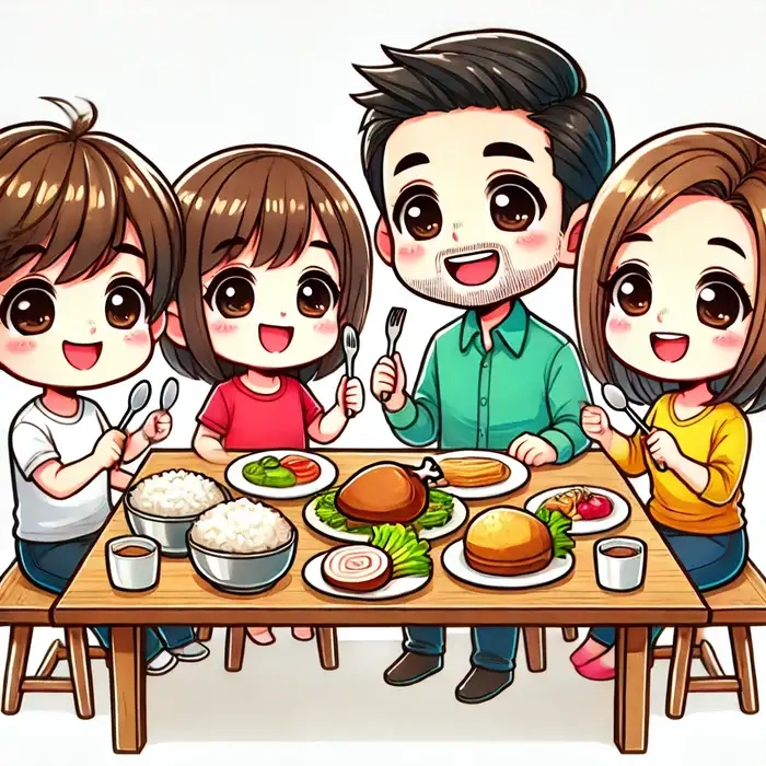 Hạnh phúc giản dị từ gia đình nhỏ chibi