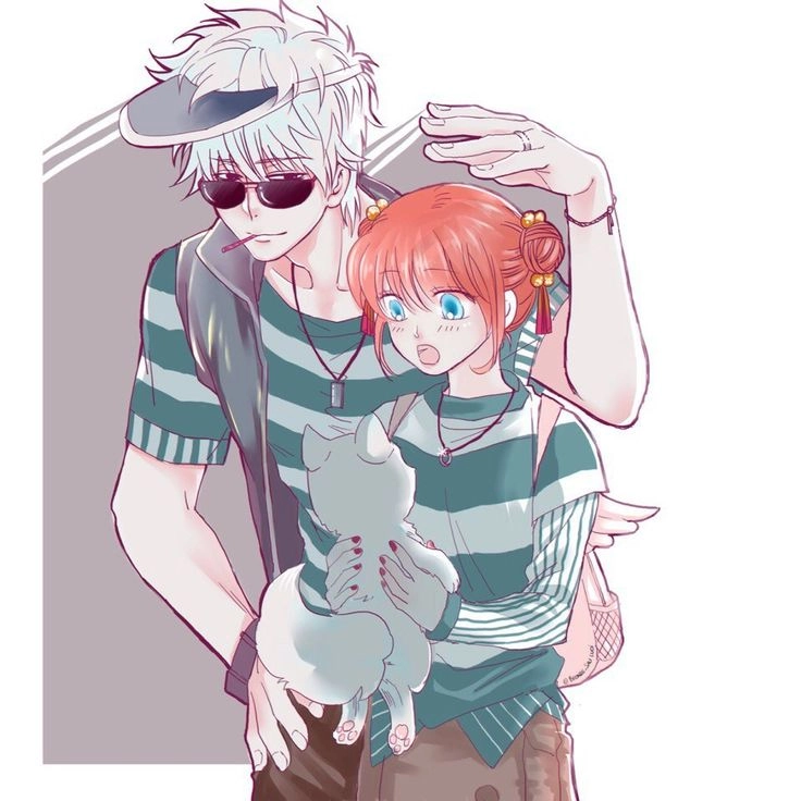 Gintama Kagura x Gintoki biểu cảm siêu đáng yêu