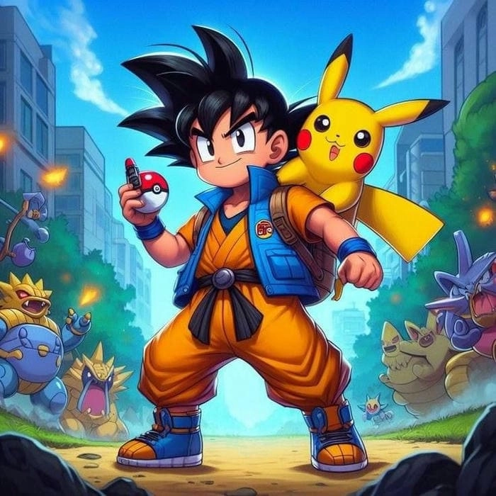 Ngắm hình goku chibi kamehameha hoành tráng