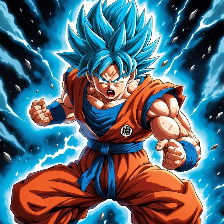 Goku Tóc Xanh sức mạnh Super Saiyan Blue thần thánh
