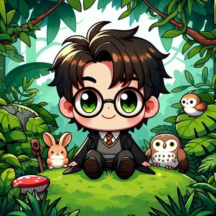 Trang tô màu harry potter chibi coloring pages thú vị