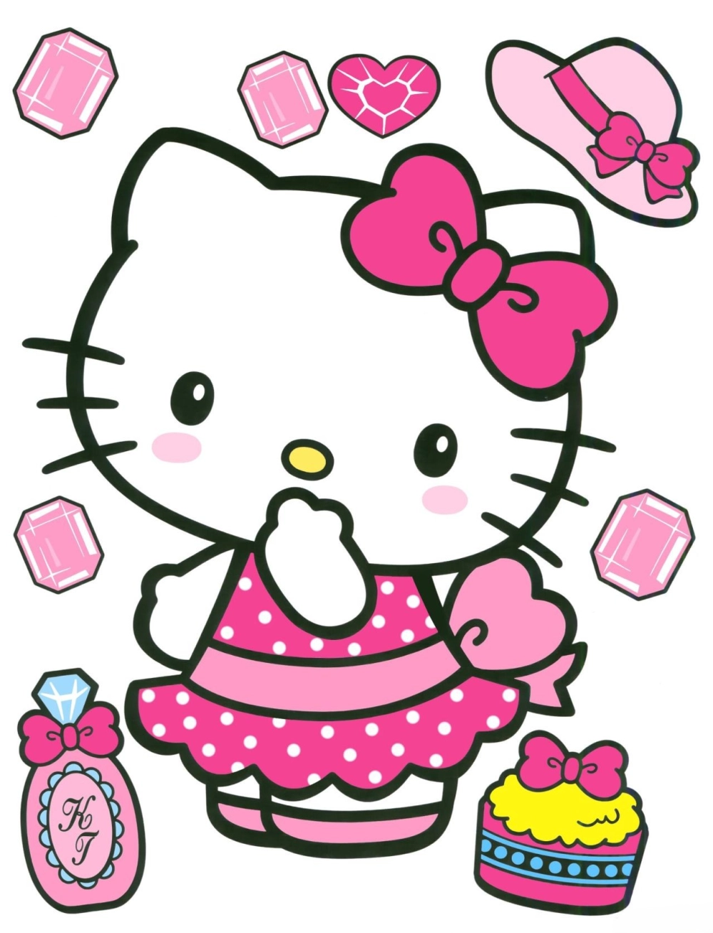 Tải nhanh tranh tô màu cho bé hình hello kitty PDF
